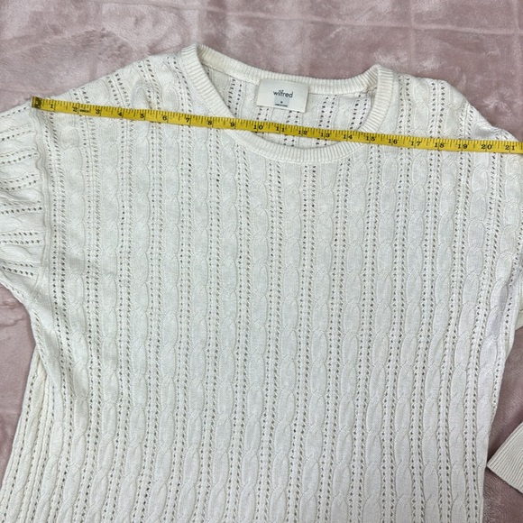 Wilfred Aritzia Cream Cable Knit Fall Sweater M - Picture 5 of 8